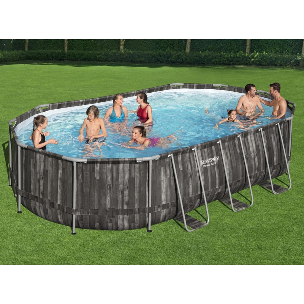 Set Piscina Ovale Power Steel 488x305x107 cm