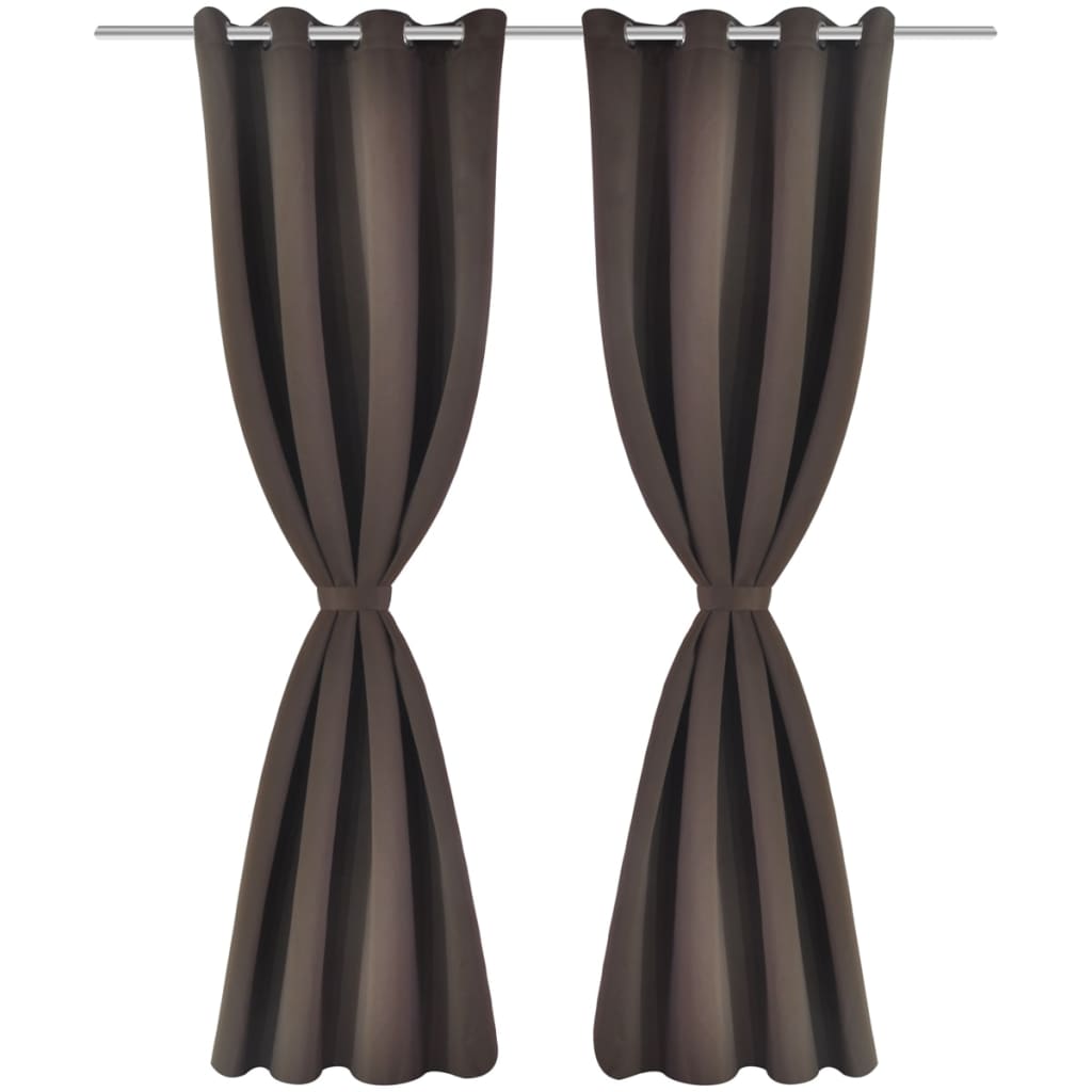 Tende Oscuranti 2 pz con Anelli in Metallo 135 x 245 cm