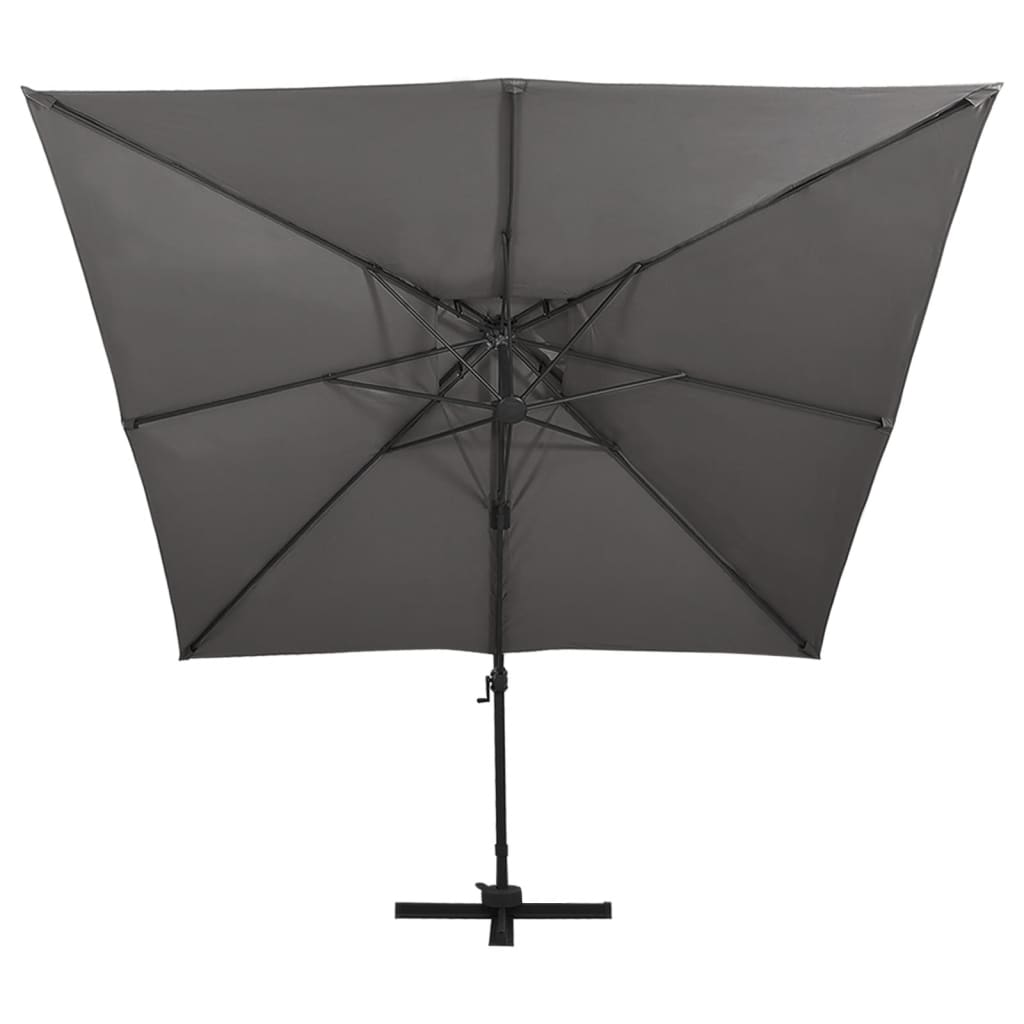 Ombrellone a Sbalzo con Doppia Copertura 300x300 cm Antracite