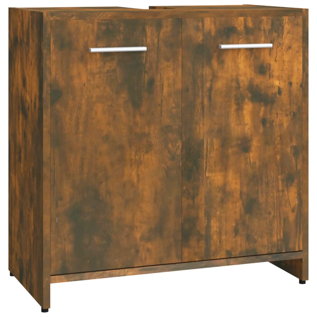 Armadietto Bagno Rovere Fumo 60x33x60 cm in Legno Multistrato