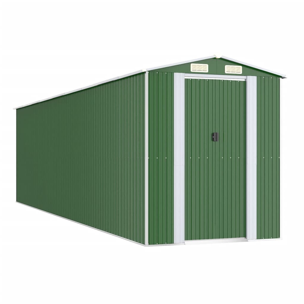 Capanno da Giardino Verde 192x772x223 cm Acciaio Zincato