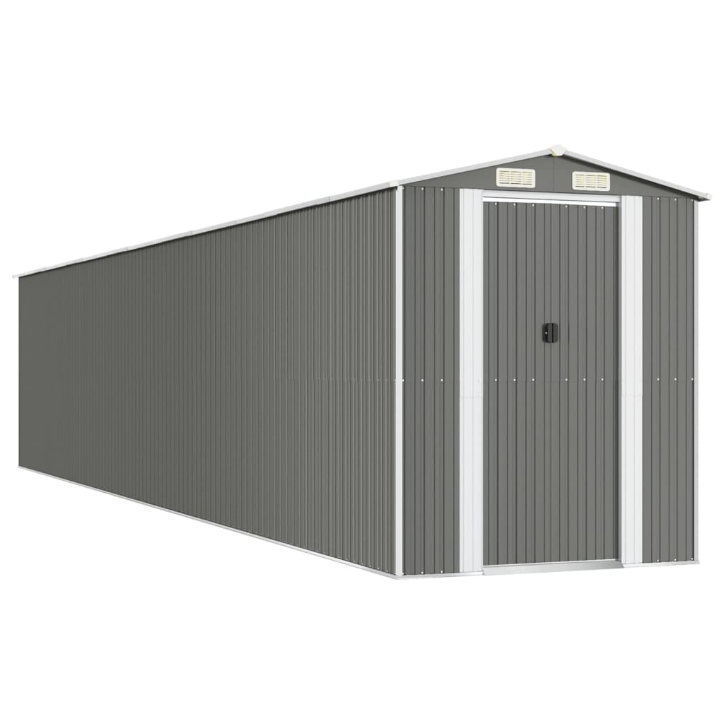 Capanno Giardino Grigio Chiaro 192x1021x223 cm Acciaio Zincato