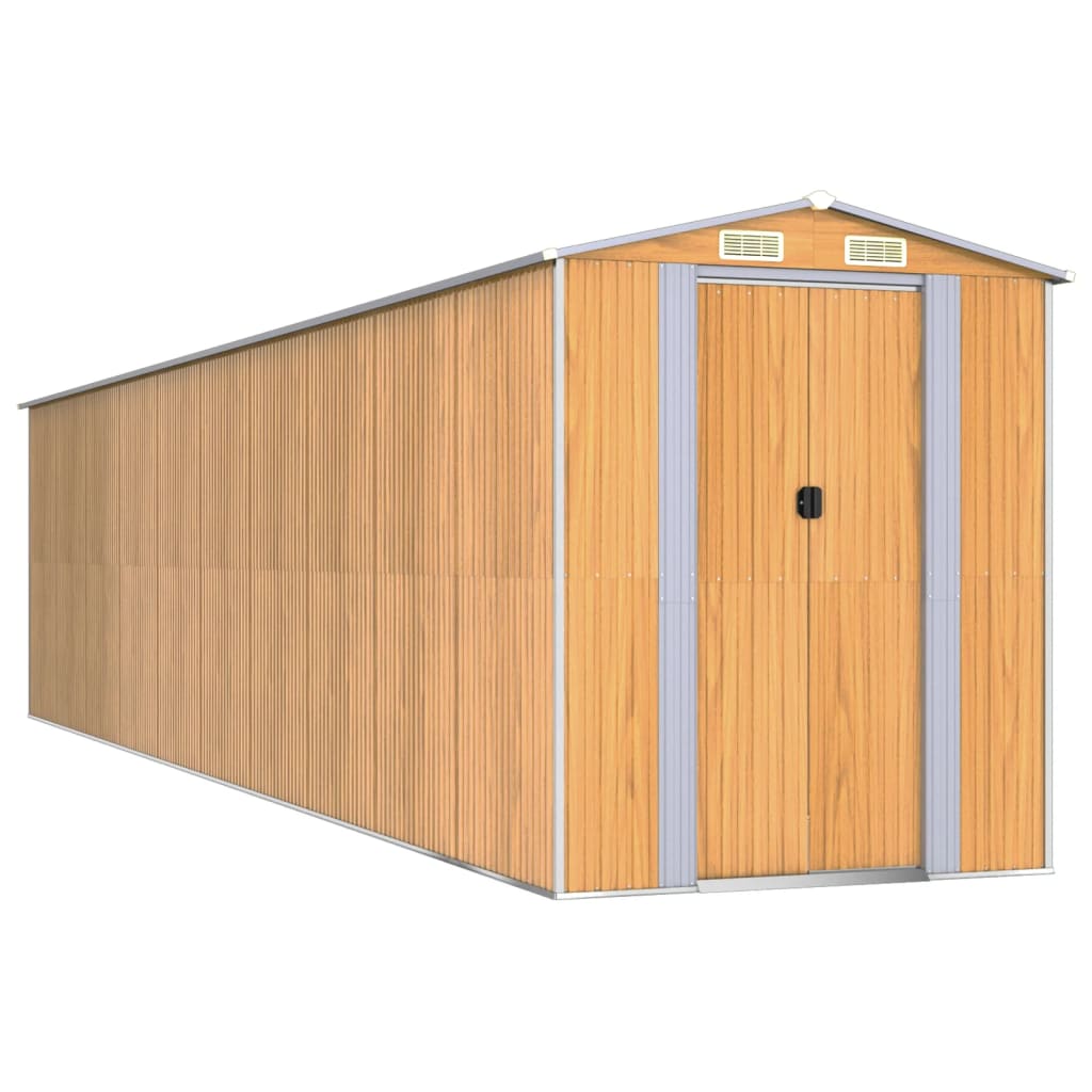 Capanno Giardino Marrone Chiaro 192x855x223 cm Acciaio Zincato