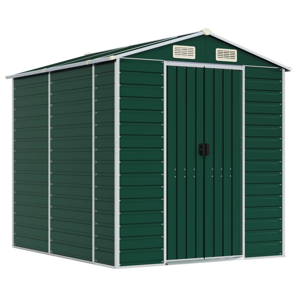 Capanno da Giardino Verde 191x215x198 cm in Acciaio Zincato