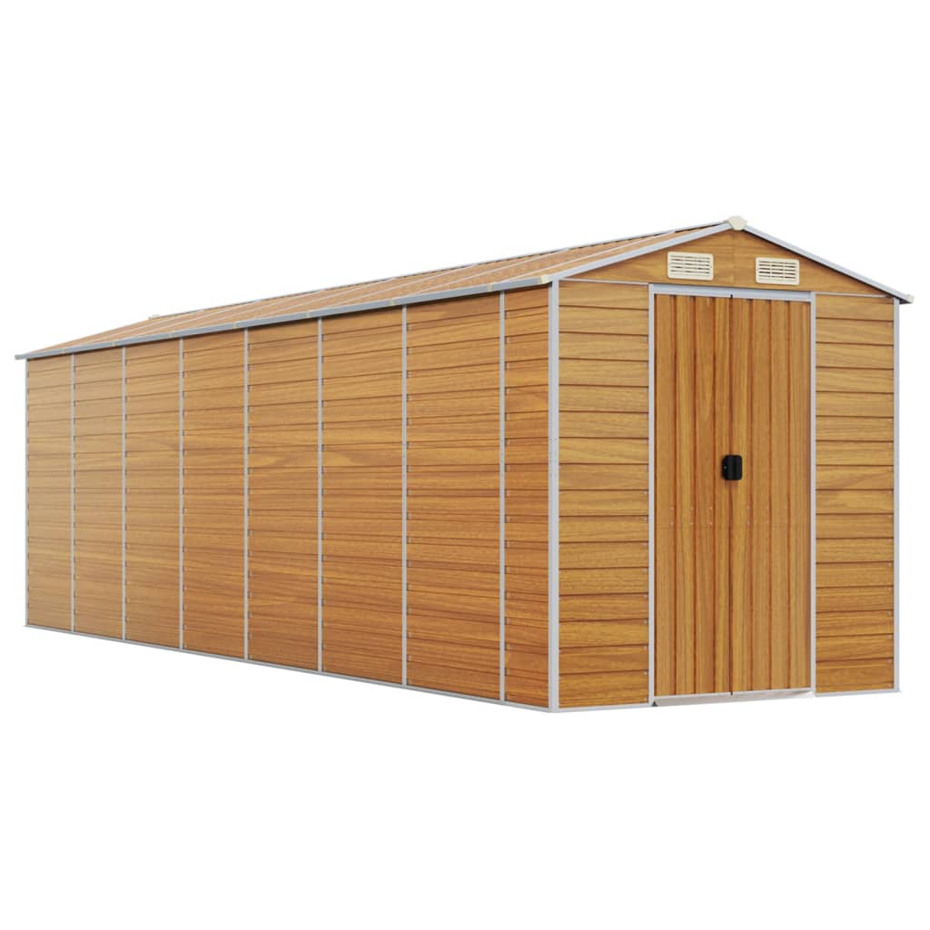 Capanno Giardino Marrone Chiaro 191x640x198cm Acciaio Zincato