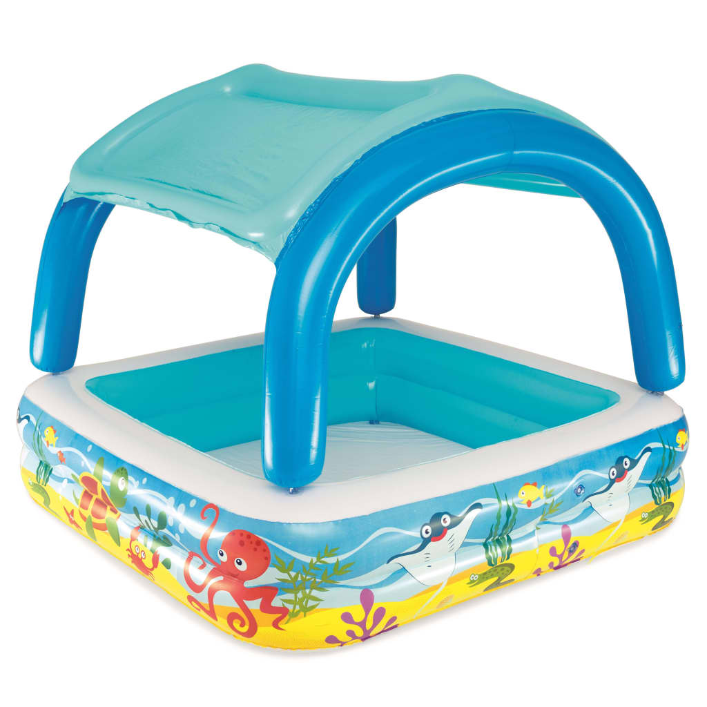 Piscina da Gioco con Tettoia Blu 140x140x114 cm 52192