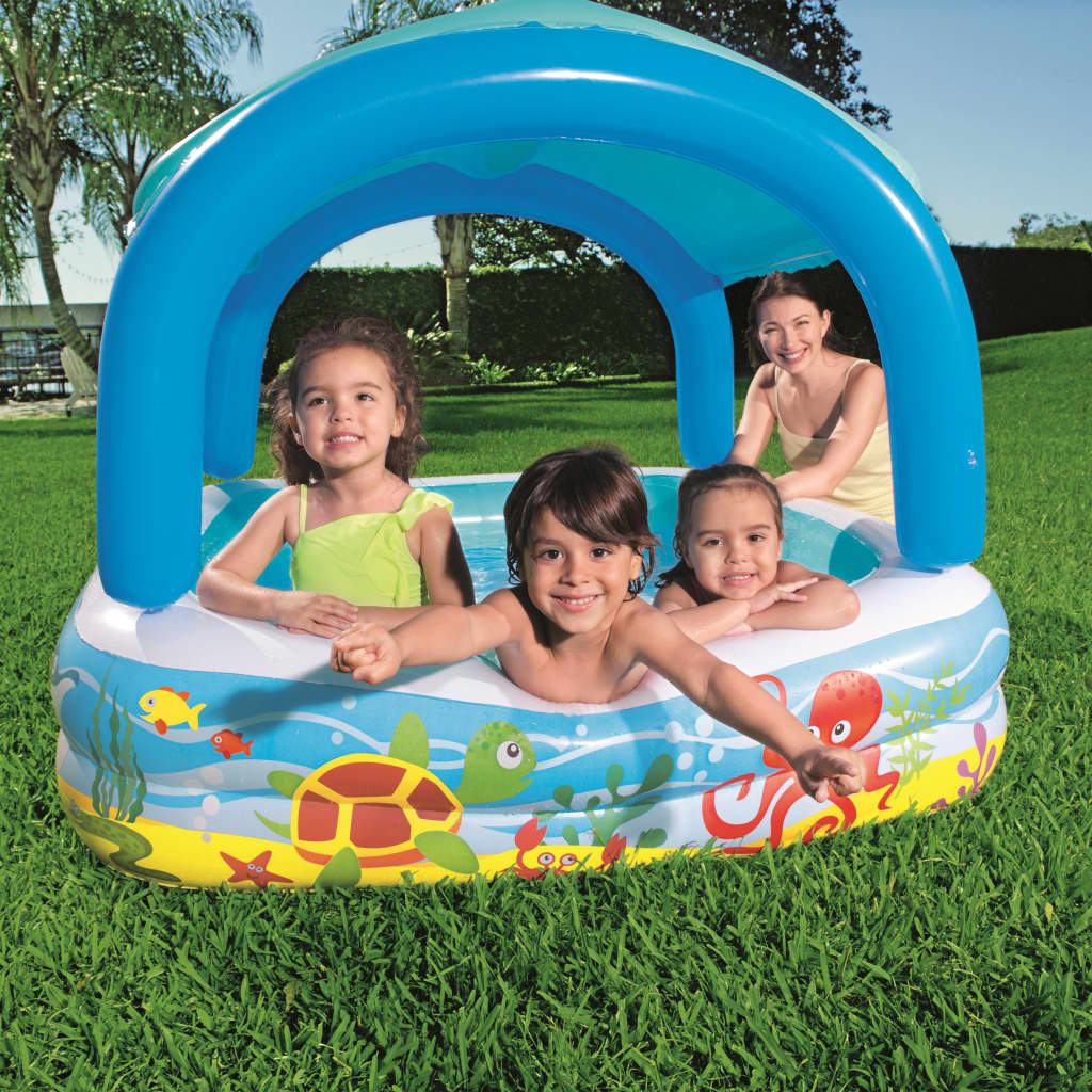 Piscina da Gioco con Tettoia Blu 140x140x114 cm 52192