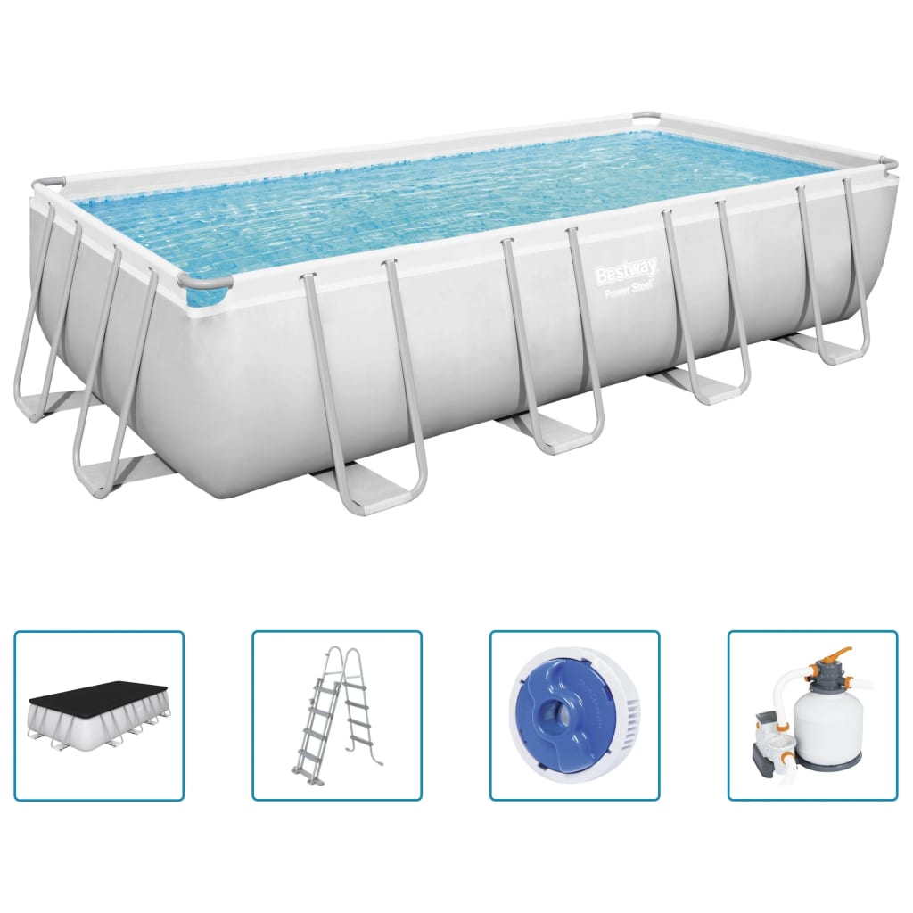 Set Piscina Rettangolare Power Steel 549x274x122 cm