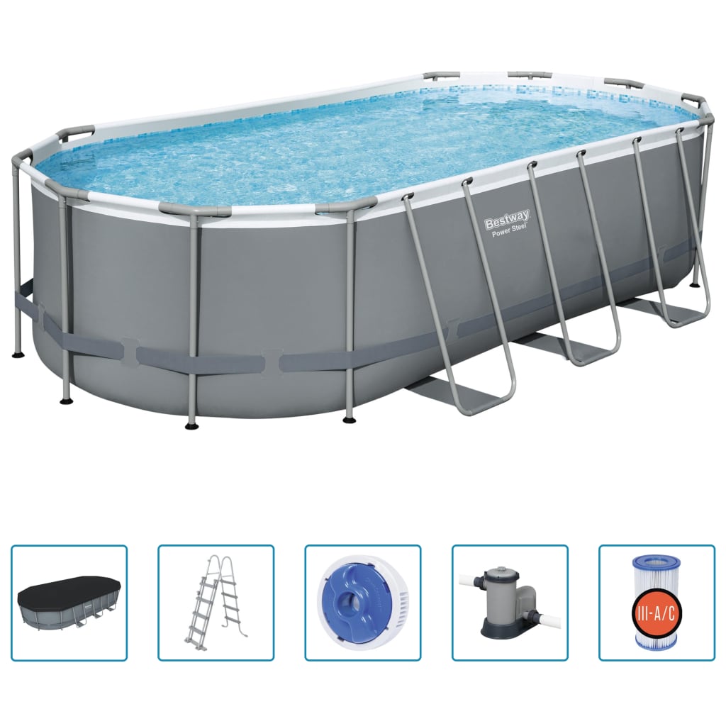 Piscina Fuori Terra Ovale Power Steel 549x274x122 cm