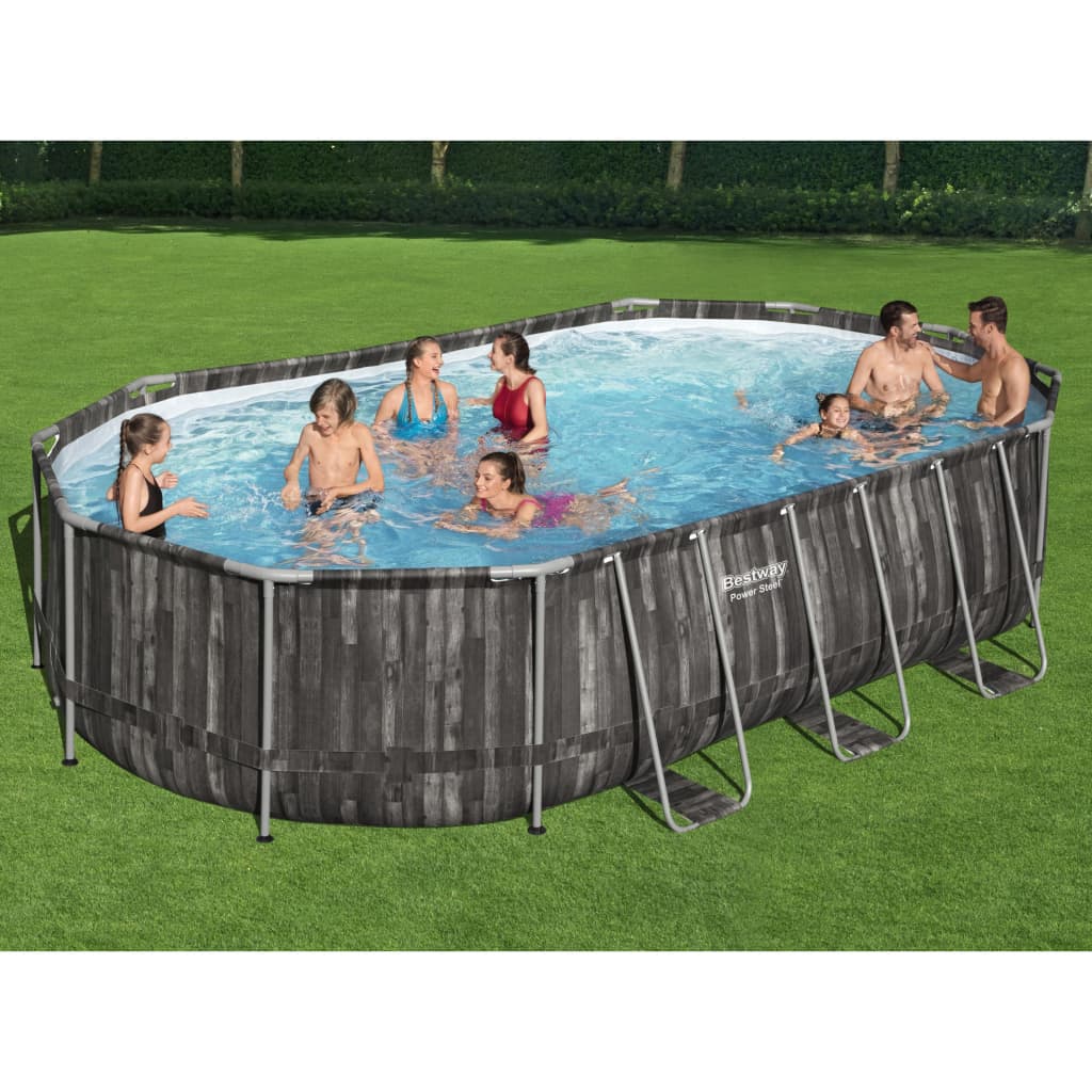 Set Piscina Ovale Power Steel 488x305x107 cm