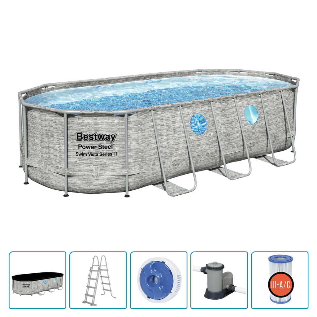 Set Piscina Power Steel Swim Vista Series 549x274x122 cm