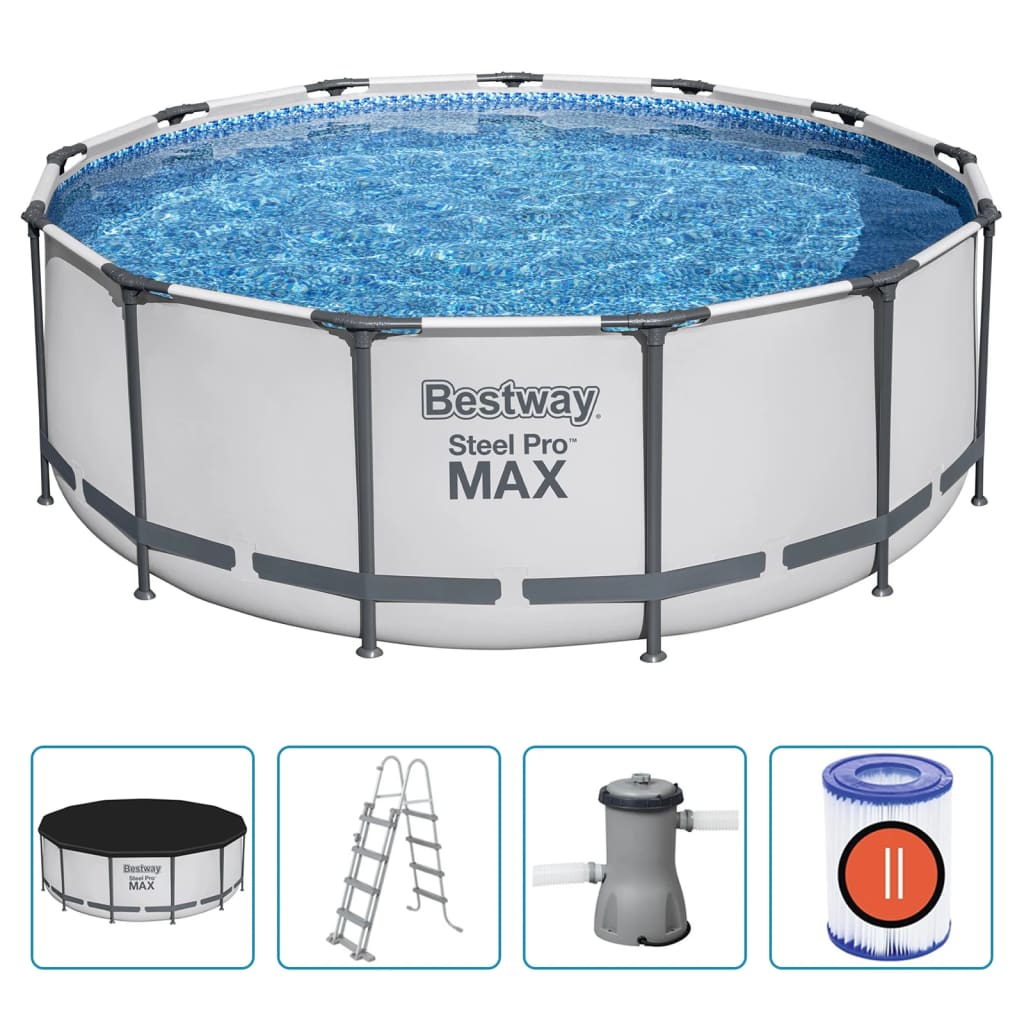 Set Piscina Rotonda Steel Pro MAX 396x122 cm