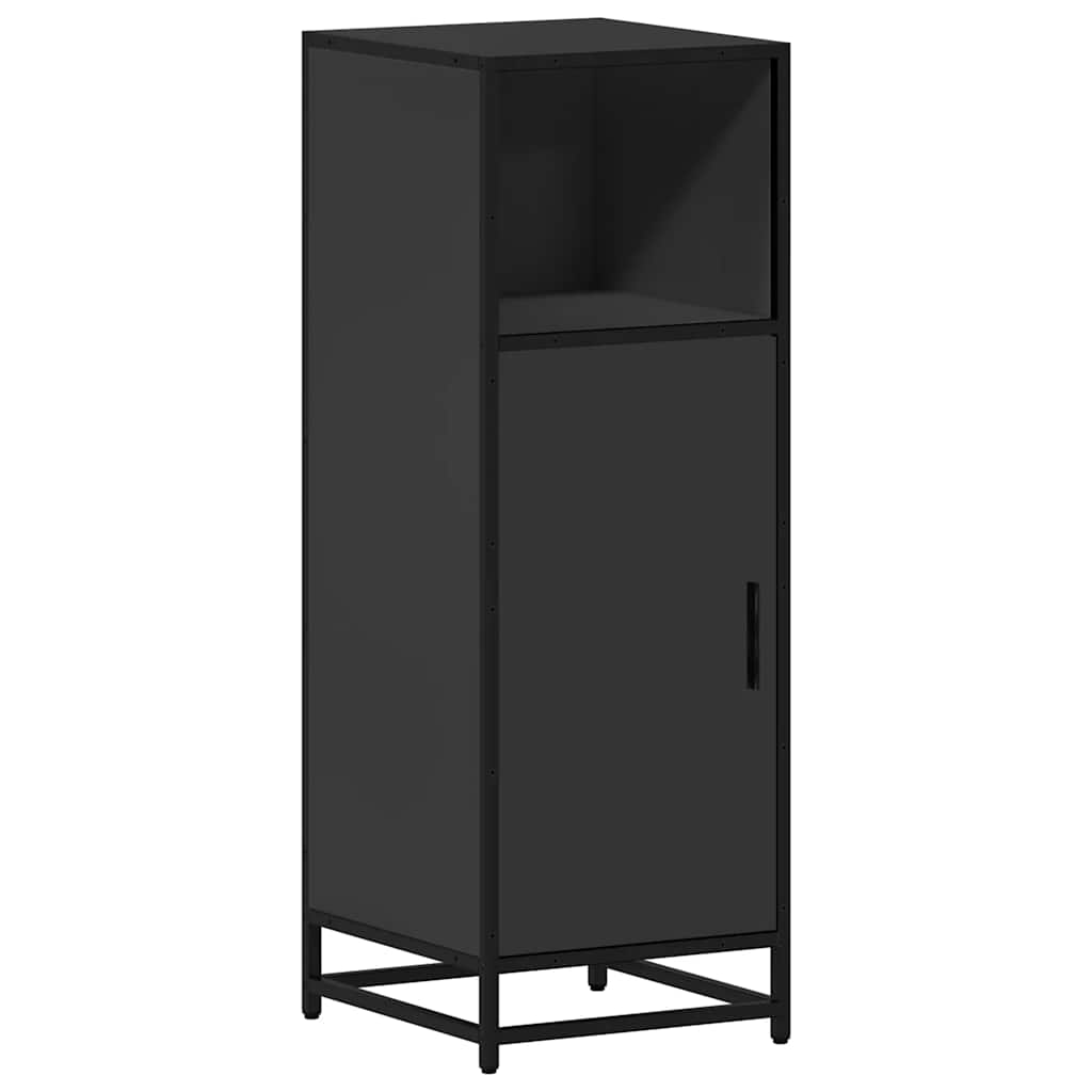 Armadietto da Bagno Nero 35x37,5x100 cm in Legno Multistrato