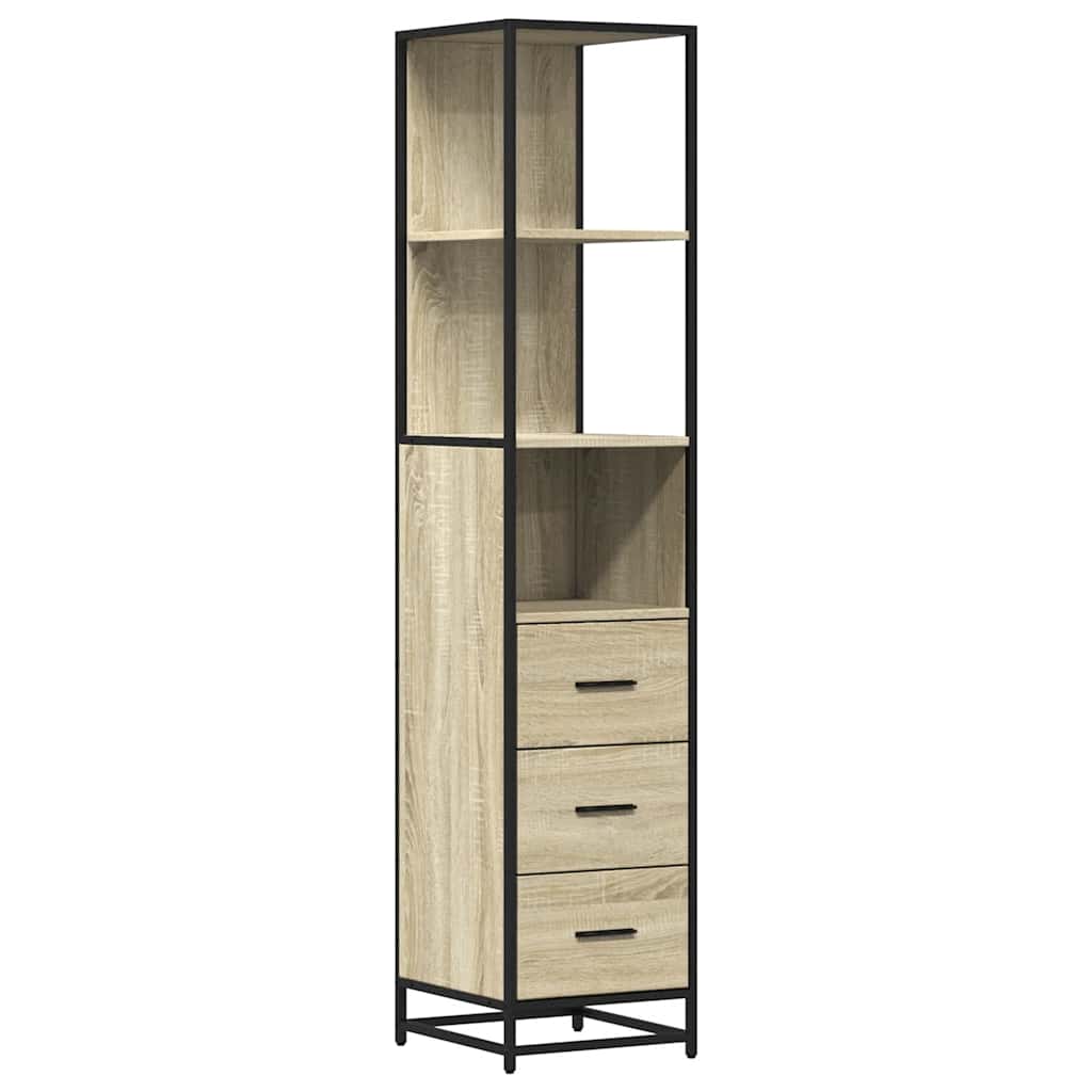 Armadietto Bagno Rovere Sonoma 35x37,5x166 cm Legno Multistrato