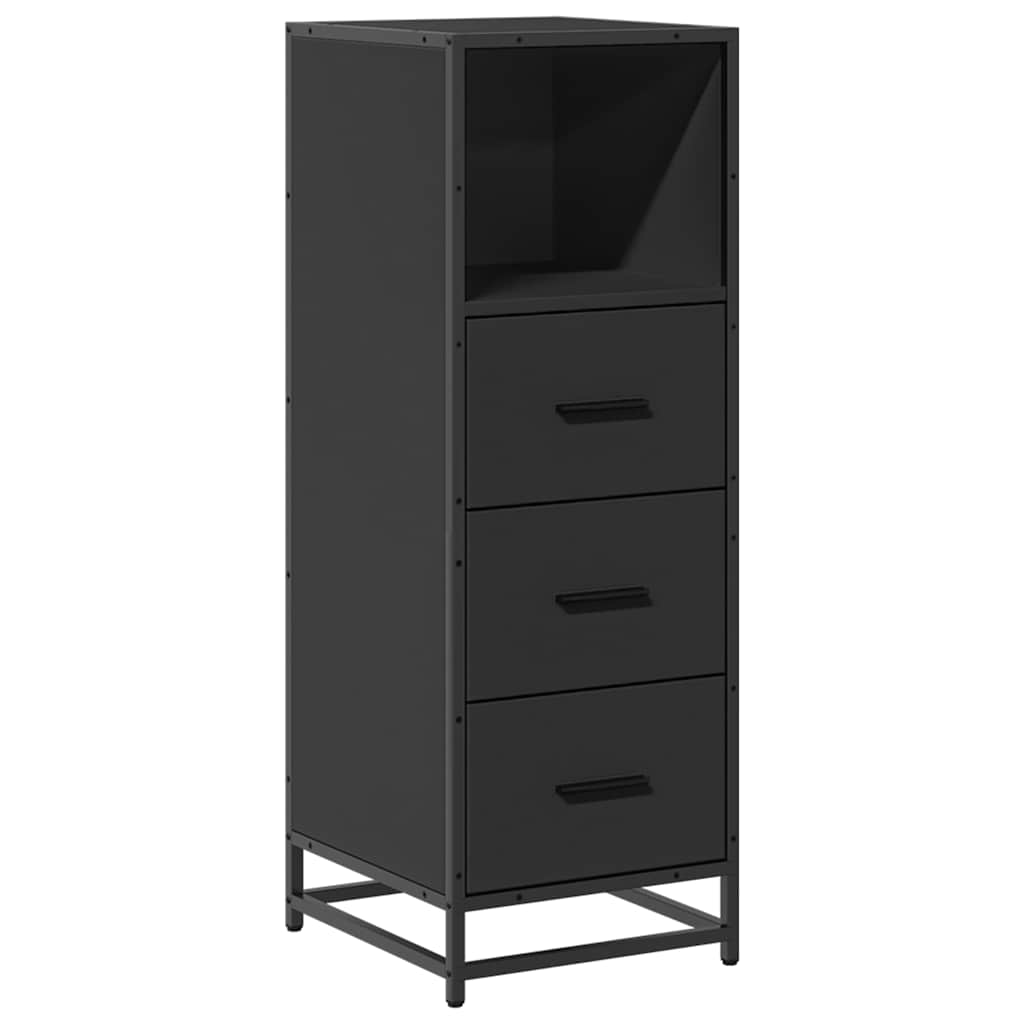 Armadietto da Bagno Nero 35x37,5x100 cm in Legno Multistrato