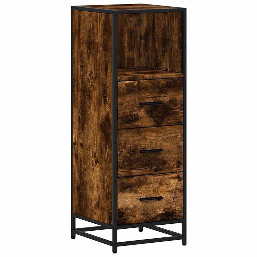 Armadietto Bagno Rovere Fumo 35x37,5x100cm in Legno Multistrato