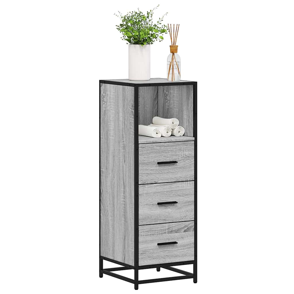 Armadietto Bagno Grigio Sonoma 35x37,5x100 cm Legno Multistrato