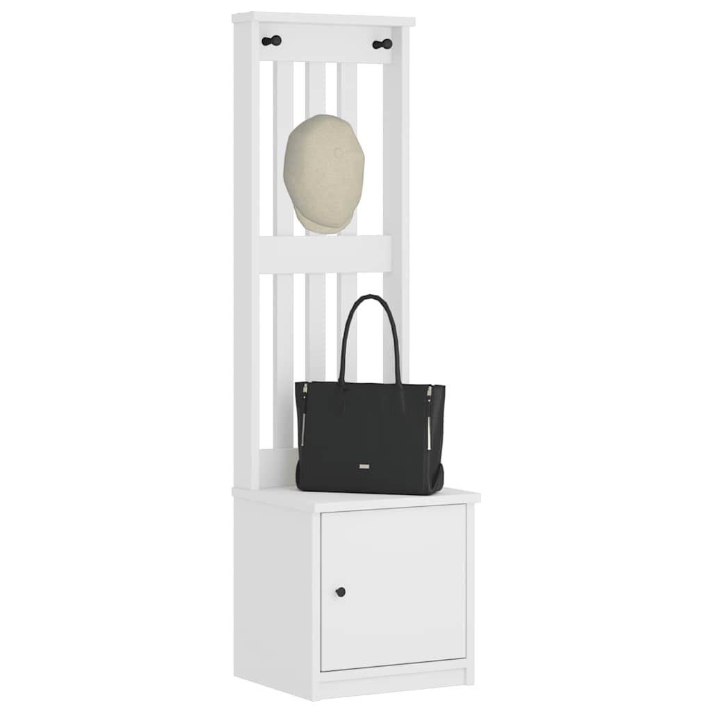 Albero da Ingresso SANDNES Bianco 45x40x159,5 cm Legno di Pino