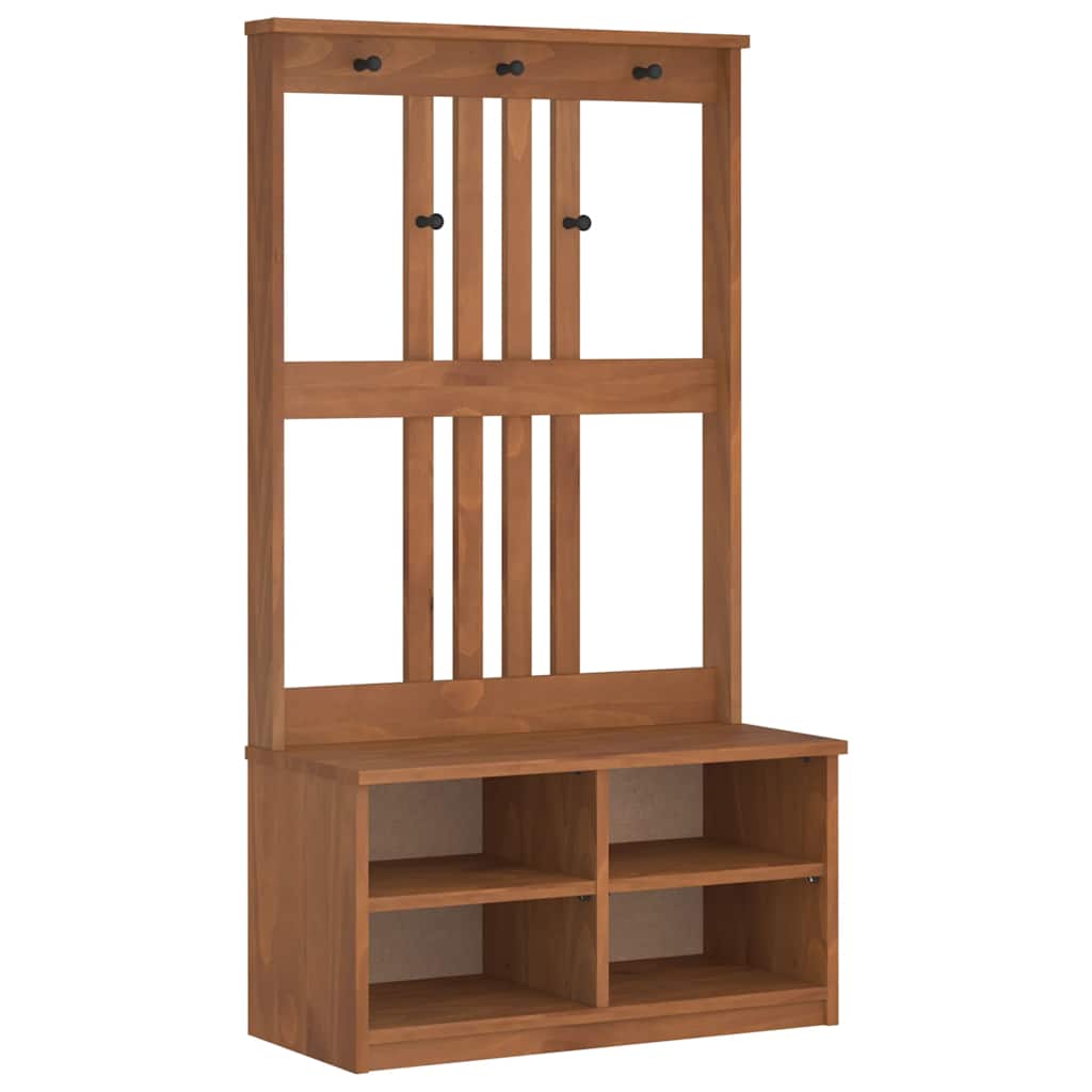 Albero da Ingresso SANDNES 87x40x159,5 cm in Legno di Pino