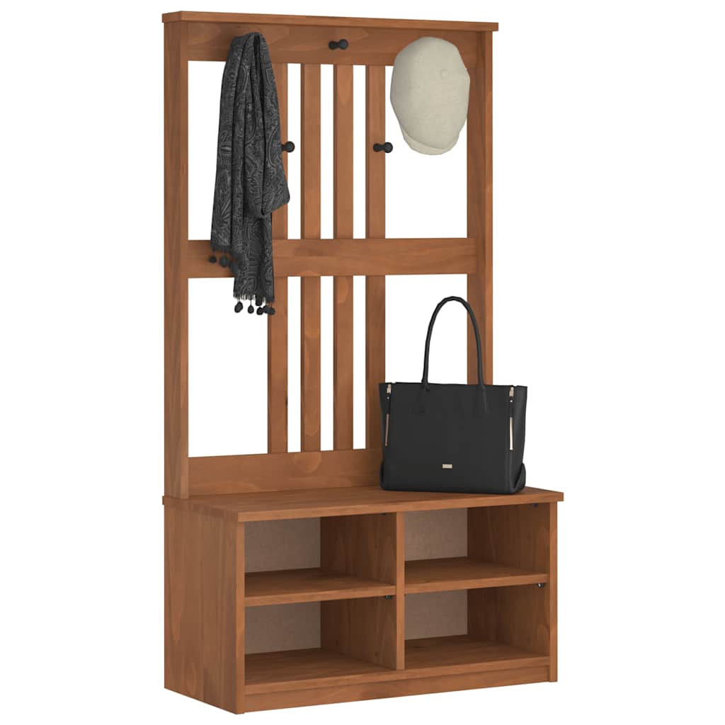 Albero da Ingresso SANDNES 87x40x159,5 cm in Legno di Pino