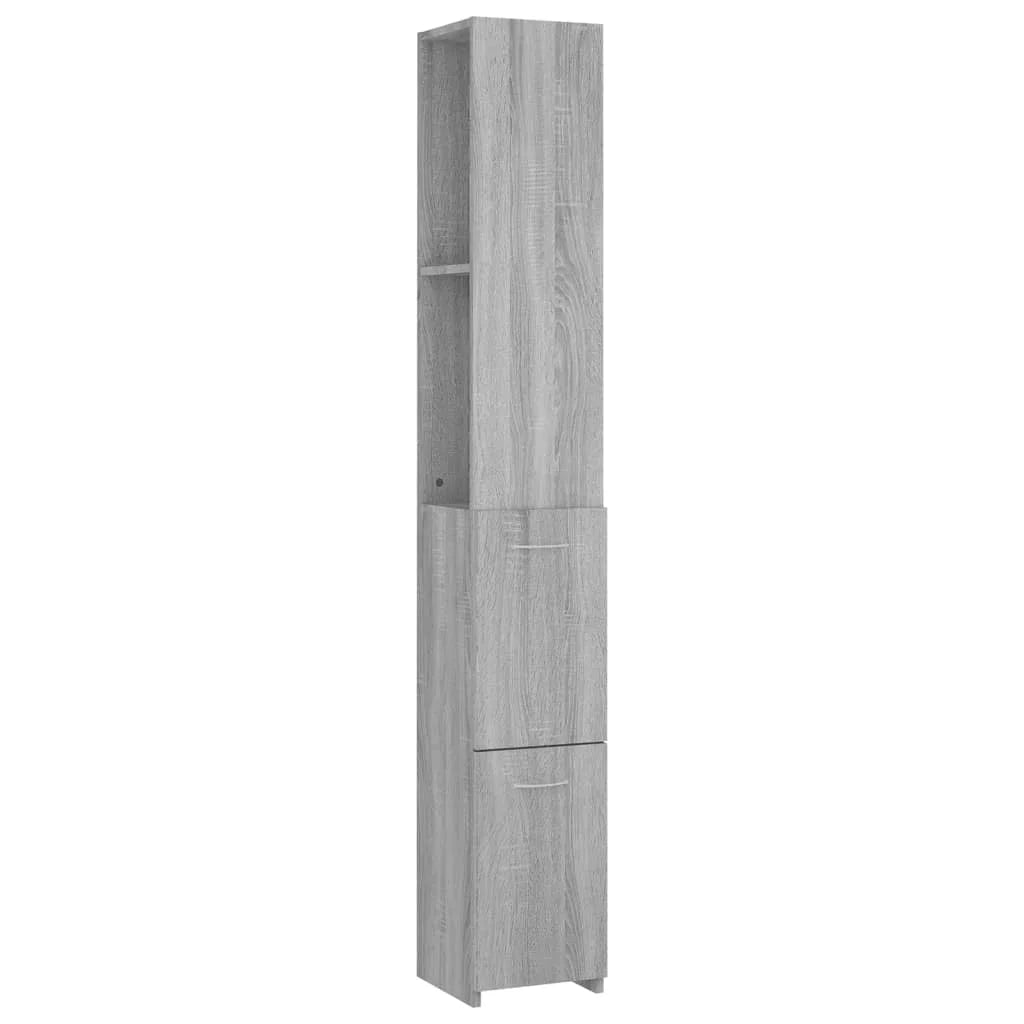 Armadietto Bagno Grigio Sonoma 25x26,5x170 cm Legno