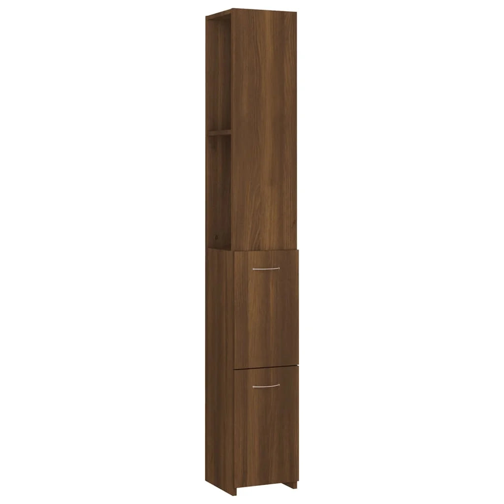 Armadietto Bagno Rovere Marrone 25x26,5x170cm Legno