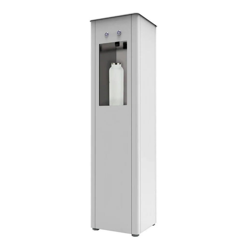 Atena Dispenser Acqua Refrigerata a Colonna con Filtrazione, Bianco – 2 vie Liscia ambiente e fredda