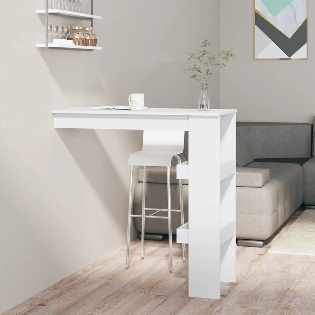 Bancone da Muro Bianco Lucido 102x45x103,5 cm Legno