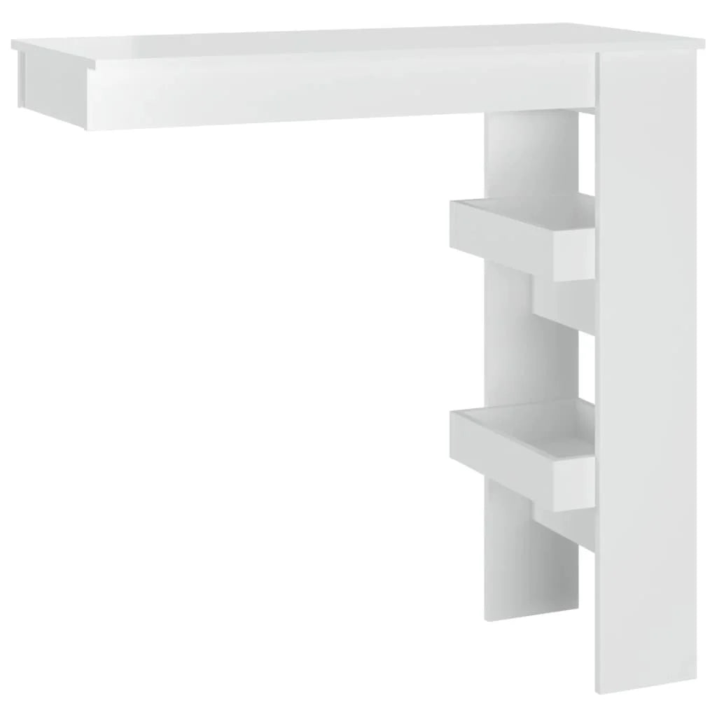 Bancone da Muro Bianco Lucido 102x45x103,5 cm Legno