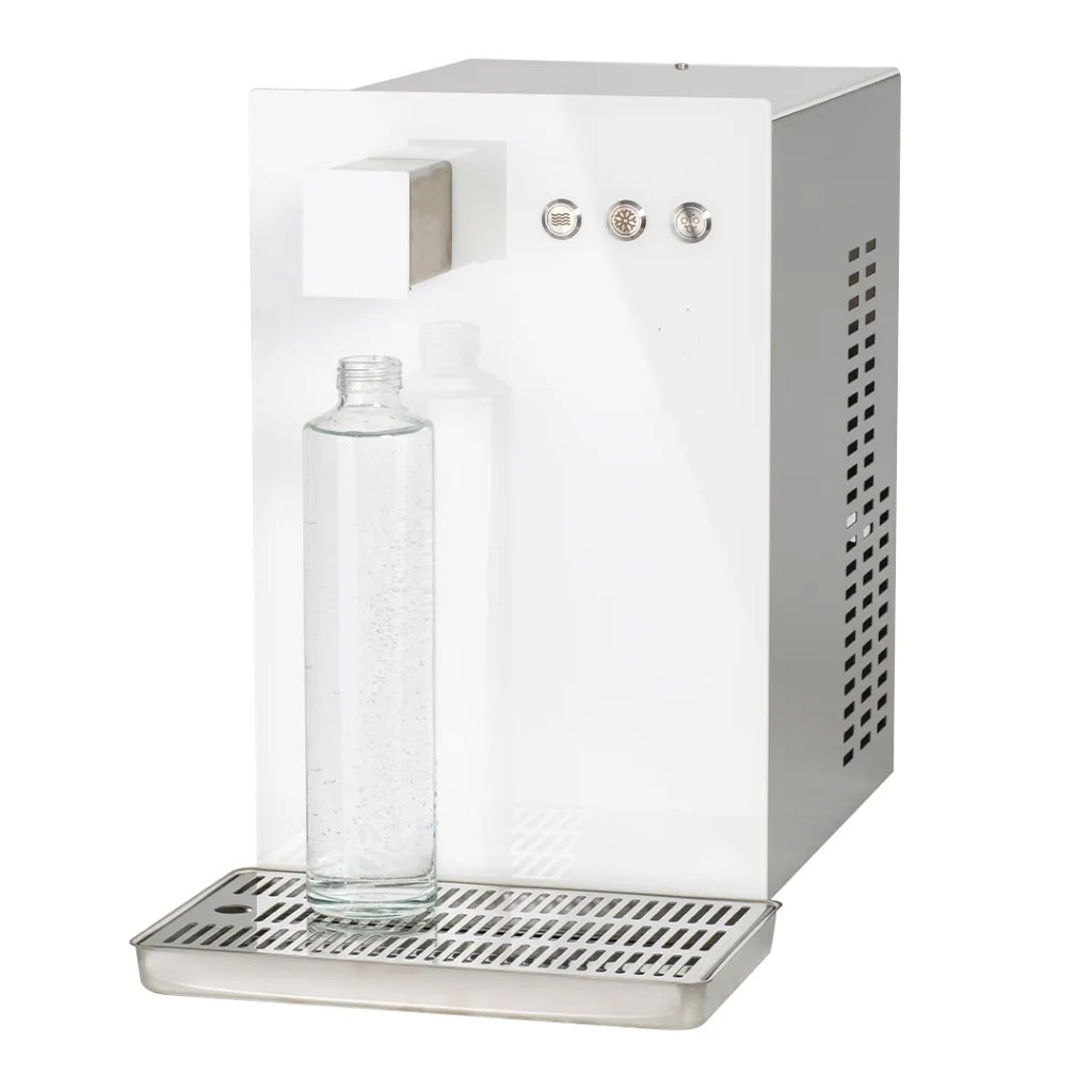 CGP Iseo Refrigeratore acqua con Filtrazione Soprabanco 50Lt/h. Bianco – 3 Vie Liscia ambiente, fredda e gassata