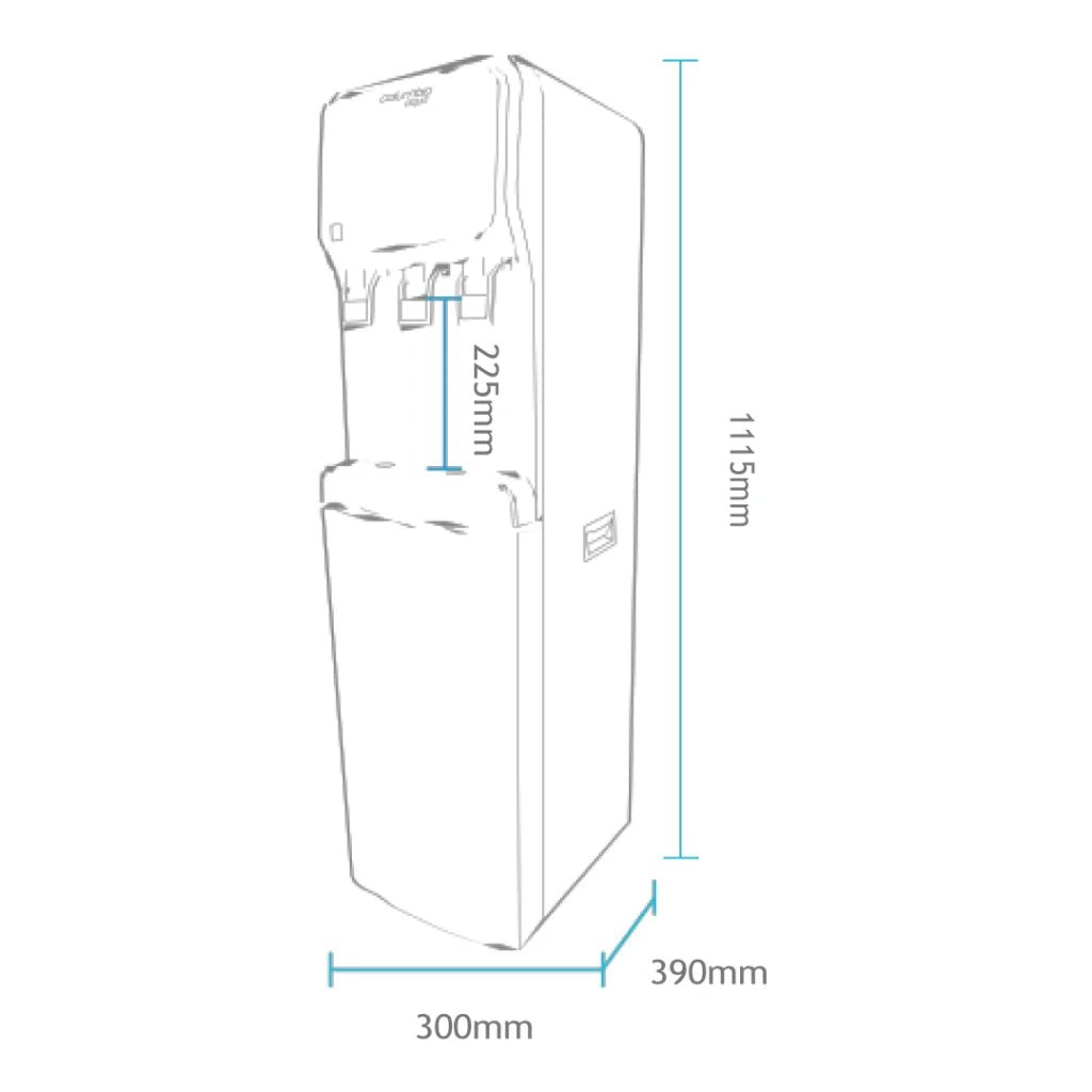 Cool Dispenser Acqua Refrigerata a Colonna con Ultrafiltrazione – 3 vie acqua fredda, calda e ambiente