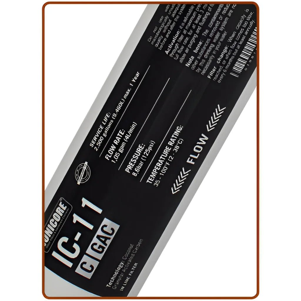 Ionicore Filtro in Linea Carbone Attivo - Granulare al Cocco 1/4’ NPT 2,5’x11’