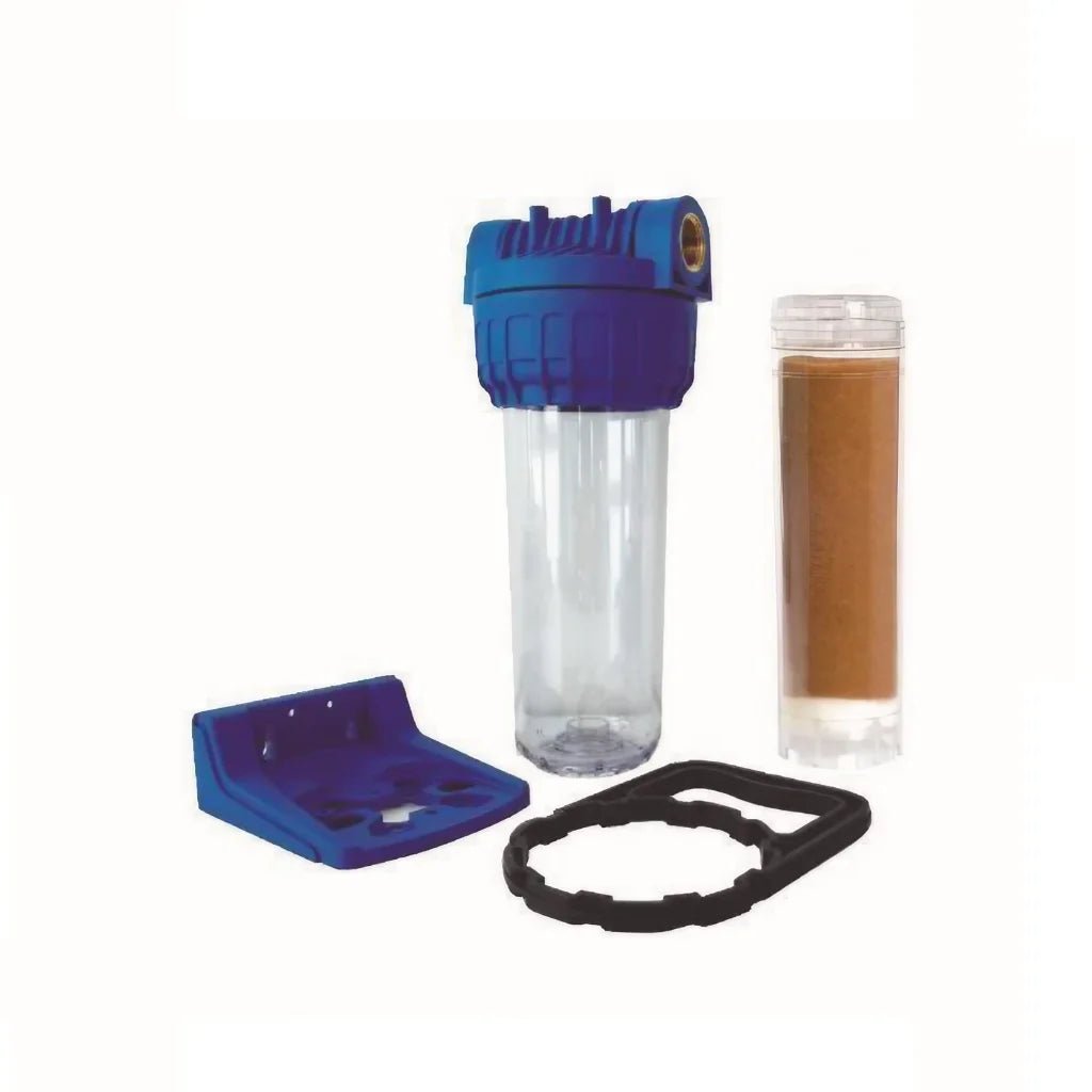 Komplettes Filterset, 3-teilig, 10″ IN-OUT 1/4“, transparente Schnellkupplung mit kationischem Harz