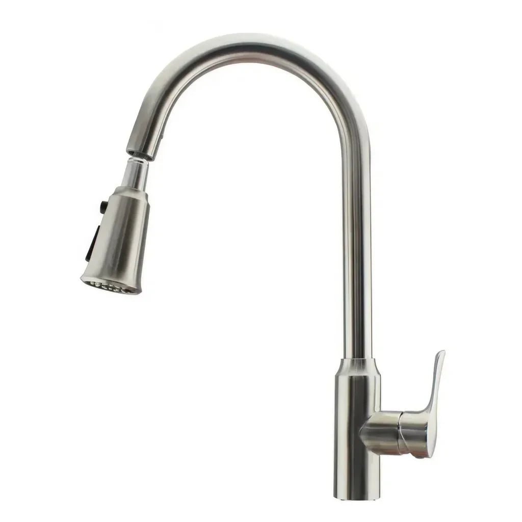 Rubinetto con Doccetta estraibile Miscelatore 3 vie 3/8” Nickel Spazzolato Acciaio Inox Spazzolato