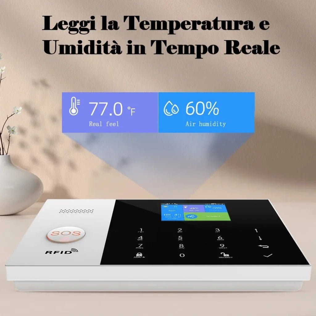Sistema di Allarme di Sicurezza Domestica Wireless WIFI GSM con APP con rilevatore di sensori di movimento compatibile con Alexa e Google