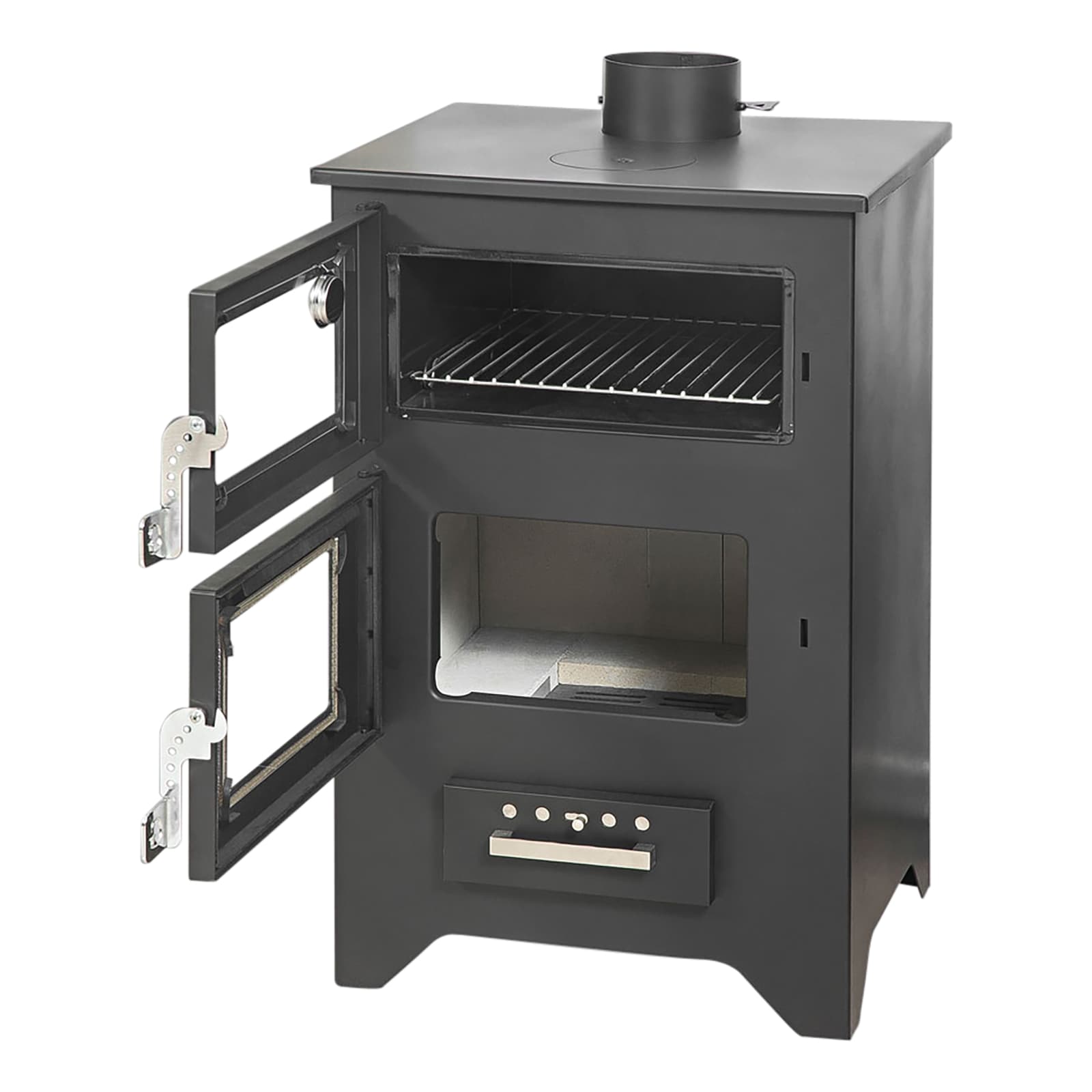 Stufa A Legna Con Forno Silvia Nera 14,6 Kw L50,5xp58,5xh90,5