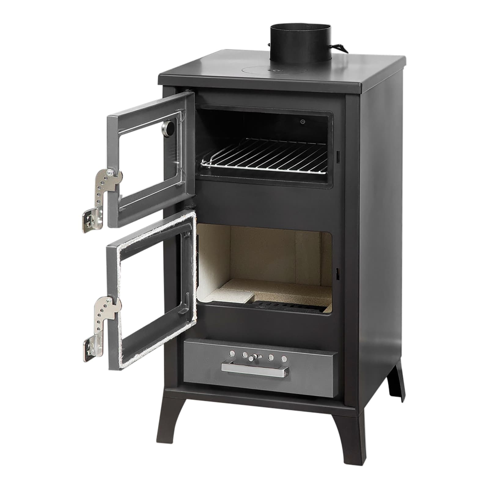 Stufa A Legna Con Forno Marzia Nera 15,3 Kw L45xp48,5xh91,5