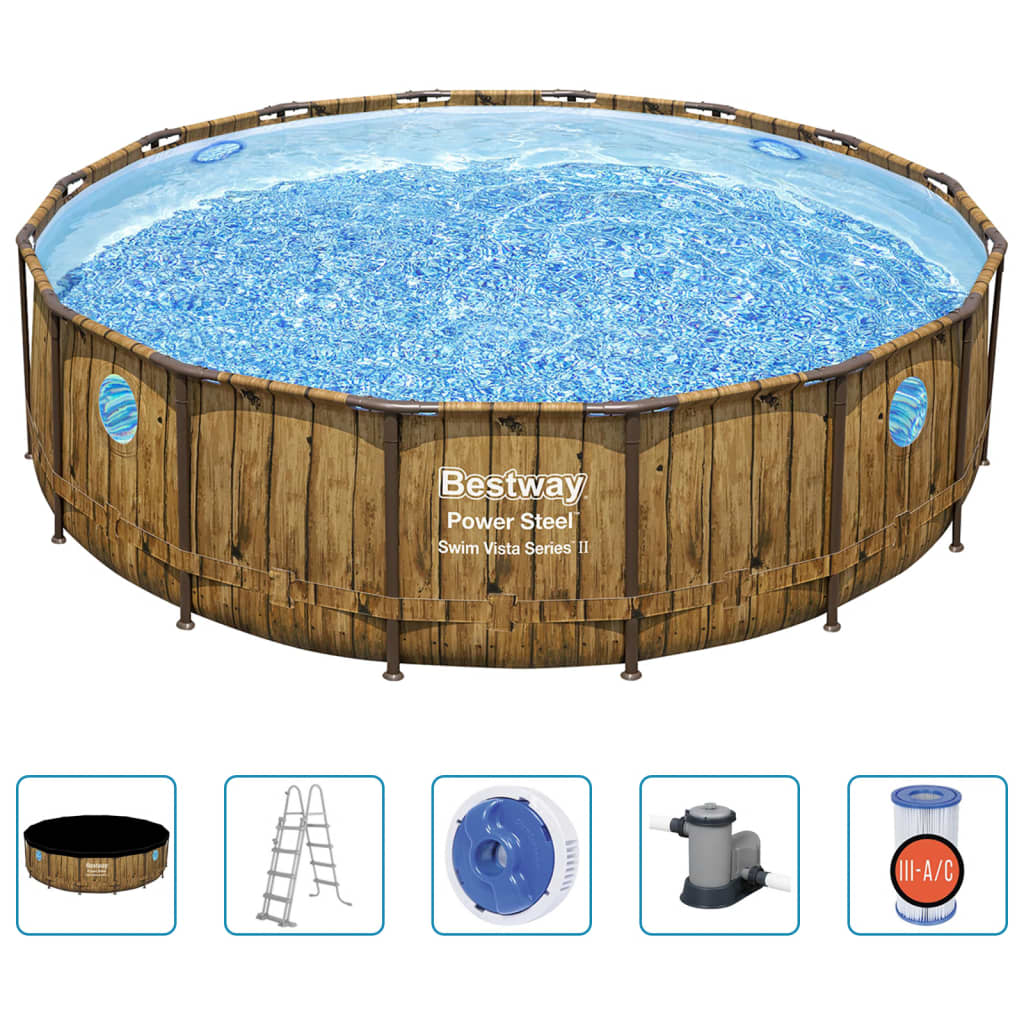 Set Piscina Power Steel 488x122 cm
