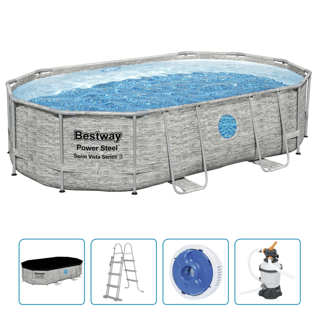 Set Piscina Power Steel 488x305x107 cm