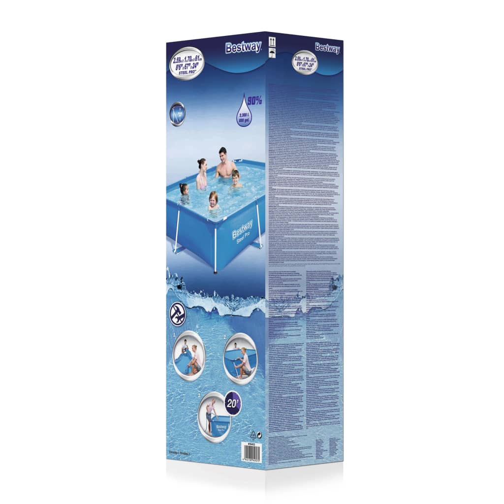 Piscina Steel Pro con Telaio in Acciaio 259x170x61 cm 56403