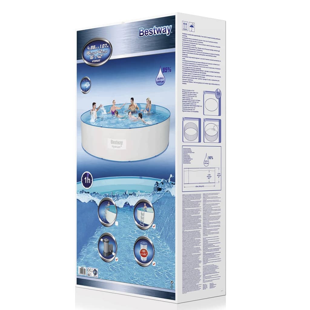 Piscina Hydrium Rotonda con Telaio in Acciaio 460x90 cm 56386
