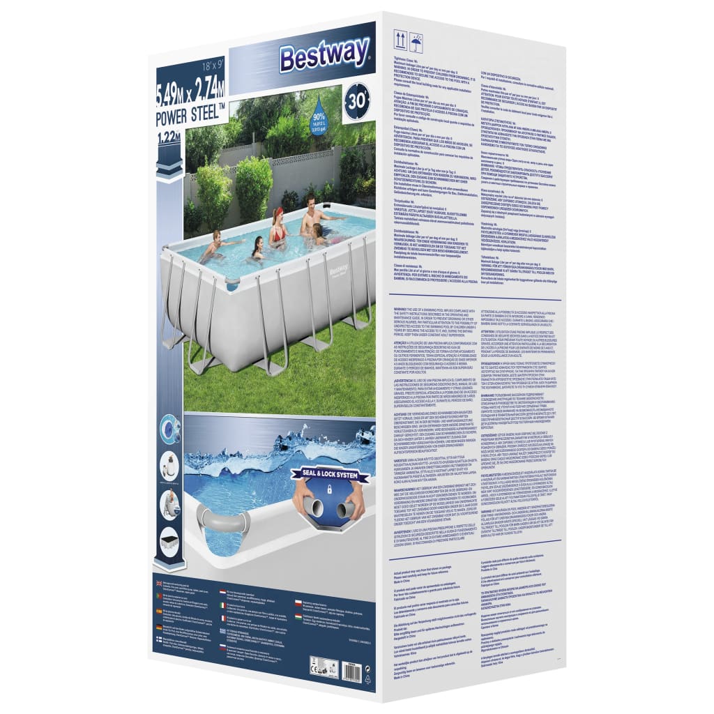 Power Steel Set Piscina Rettangolare 549x274x122 cm