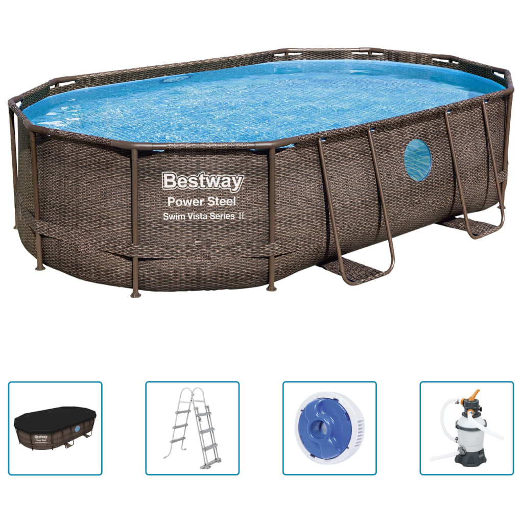 Set Piscina Power Steel 488x305x107 cm