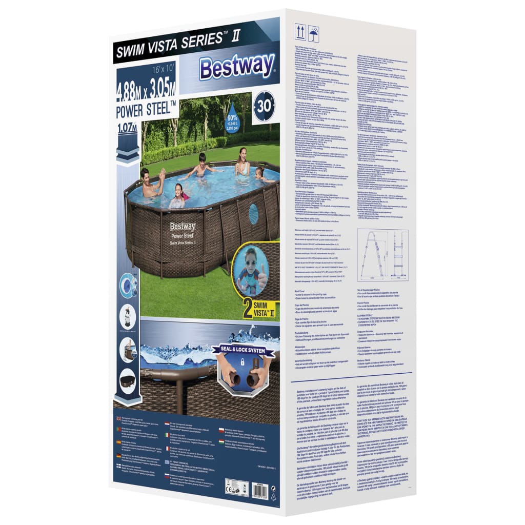 Set Piscina Power Steel 488x305x107 cm