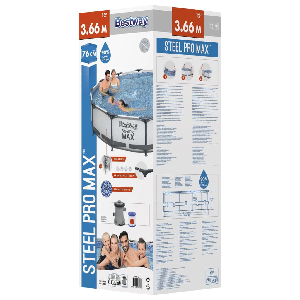Set Piscina Steel Pro MAX 366x76 cm