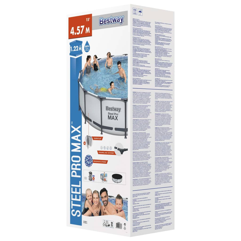 Set Piscina Fuori Terra Steel Pro MAX Rotonda 457x122 cm