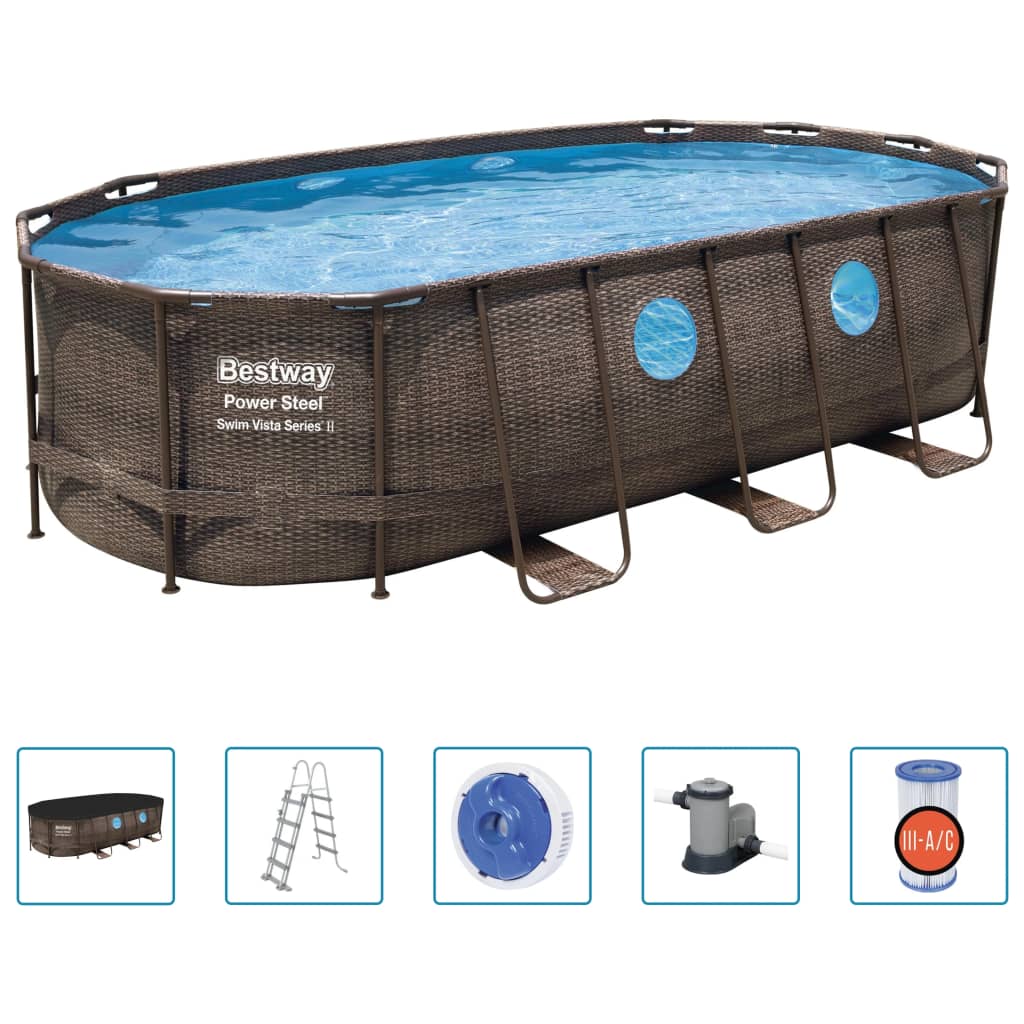 Set Piscina Power Steel Swim Vista Series 549x274x122 cm