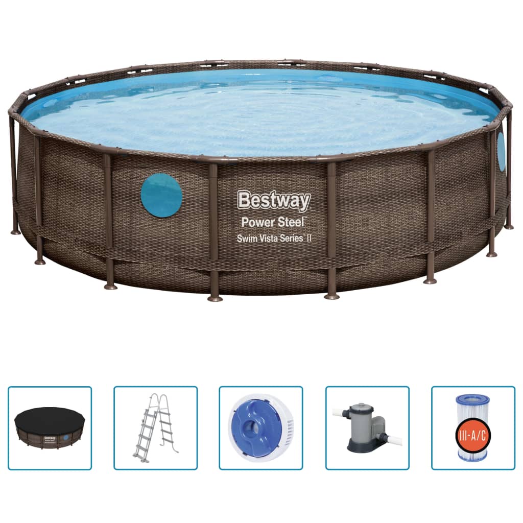 Set Piscina Power Steel 488x122 cm