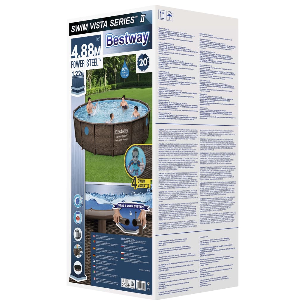 Set Piscina Power Steel 488x122 cm