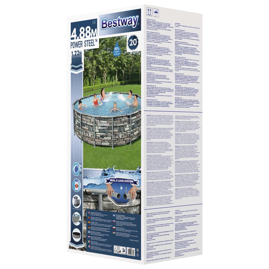 Set Piscina Power Steel 488x122 cm